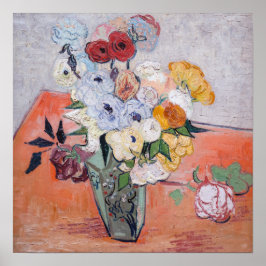 Vincent van Gogh - Vas med rosor & Anemoner Poster