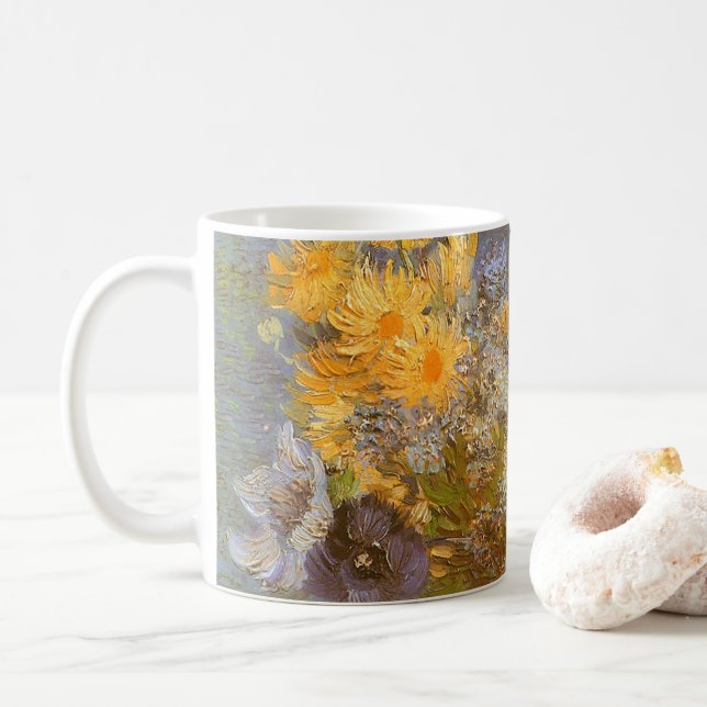 Vincent van Gogh Vas med Syren, Margareter, Anemon Kaffemugg (Med munk)