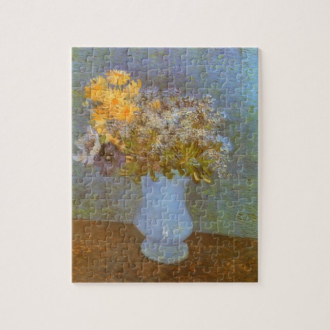 Vincent van Gogh Vas med Syren, Margareter, Anemon Pussel (Vertikal)