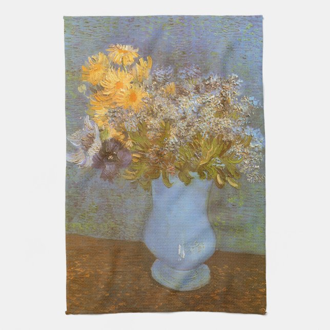 Vincent van Gogh Vas med syren, tusenskönor, anemo Kökshandduk (Vertikal)