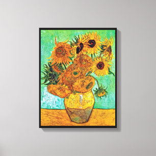 Vincent Van Gogh - Vas med tolv solblommor Canvastryck