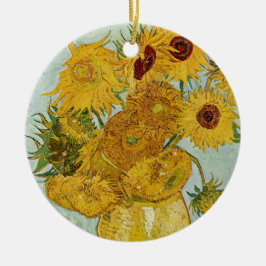 Vincent Van Gogh - Vas med tolv solblommor Julgransprydnad Keramik