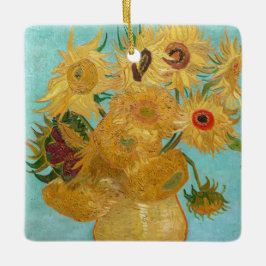 Vincent Van Gogh - Vas med tolv solblommor Julgransprydnad Keramik