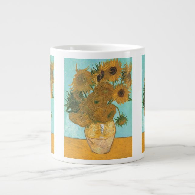 Vincent van Gogh - Vas med tolv solblommor Jumbo Mugg (Framsidan)
