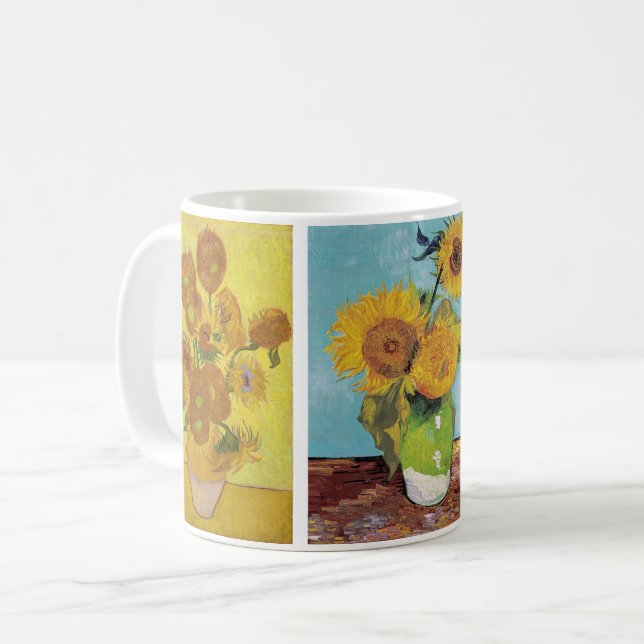 Vincent Van Gogh - Vas med tolv solblommor Kaffemugg (Framsida vänster)