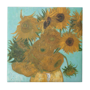 Vincent van Gogh - Vas med tolv solblommor Kakelplatta
