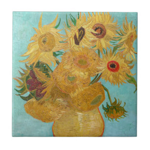 Vincent Van Gogh - Vas med tolv solblommor Kakelplatta