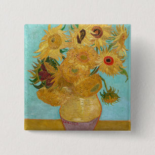Vincent Van Gogh - Vas med tolv solblommor Knapp