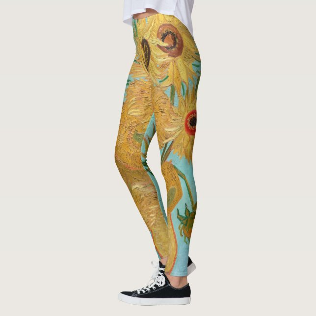 Vincent Van Gogh - Vas med tolv solblommor Leggings (Vänster)
