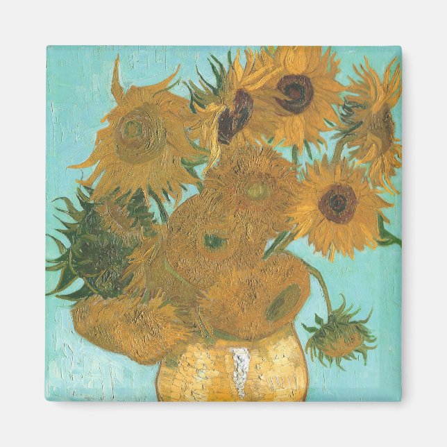 Vincent van Gogh - Vas med tolv solblommor Magnet (Framsidan)
