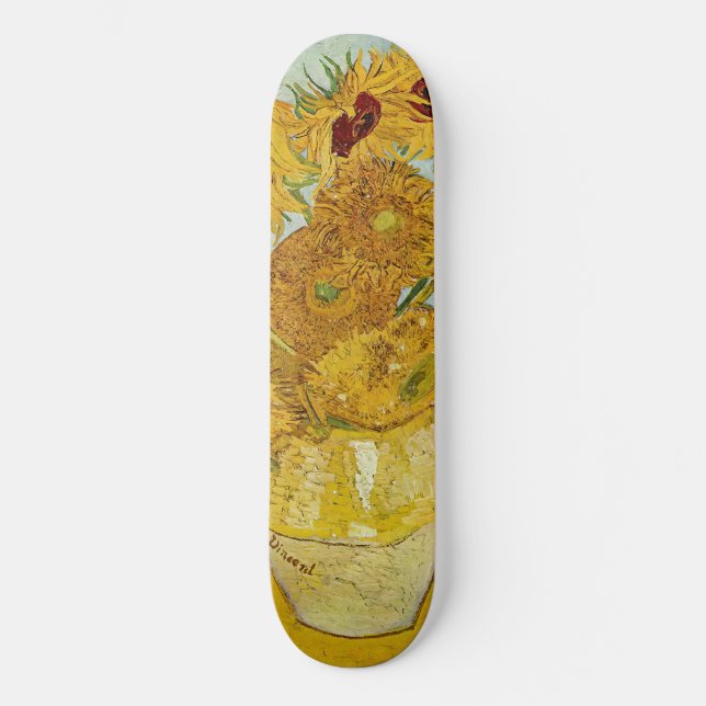 Vincent Van Gogh - Vas med tolv solblommor Mini Skateboard Bräda 18,5 Cm (Framsida)