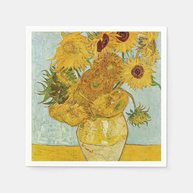 Vincent Van Gogh - Vas med tolv solblommor Pappersservett (Framsidan)