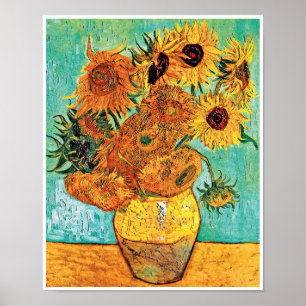 Vincent Van Gogh - Vas med tolv solblommor Poster