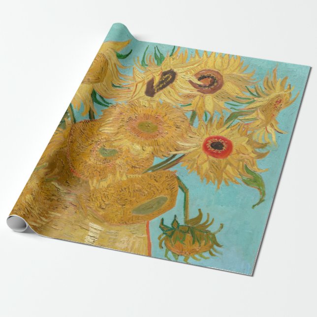 Vincent Van Gogh - Vas med tolv solblommor Presentpapper (Utrullad)