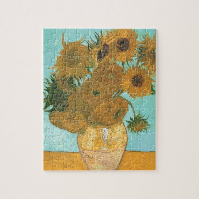 Vincent van Gogh - Vas med tolv solblommor Pussel (Vertikal)