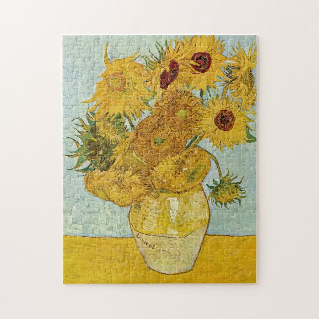 Vincent Van Gogh - Vas med tolv solblommor Pussel (Vertikal)