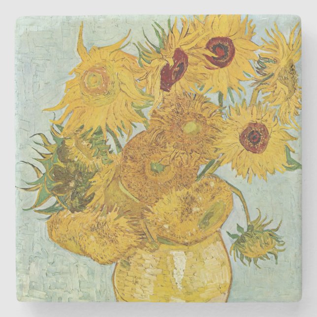 Vincent Van Gogh - Vas med tolv solblommor Stenunderlägg (Framsidan)