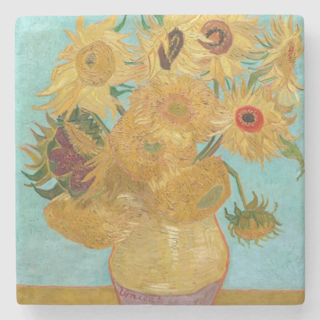 Vincent Van Gogh - Vas med tolv solblommor Stenunderlägg (Framsidan)