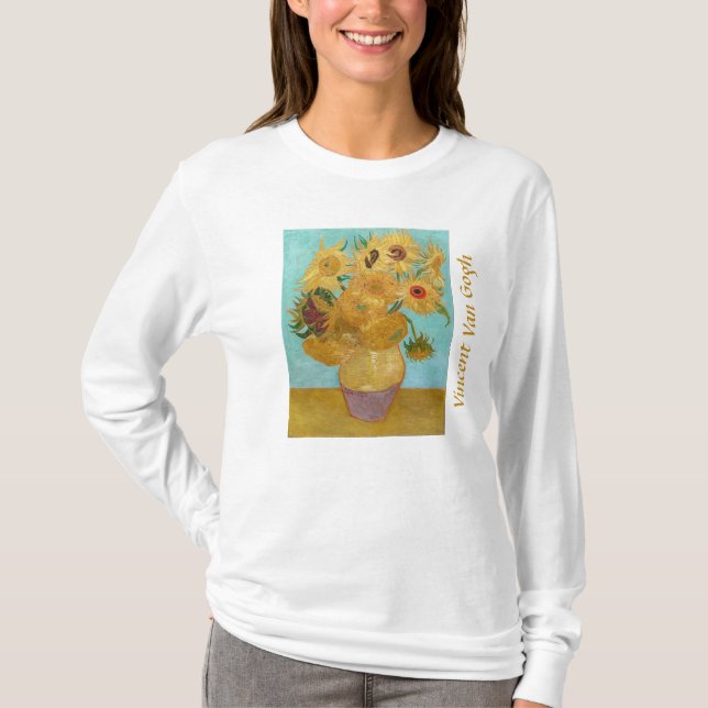 Vincent Van Gogh - Vas med tolv solblommor T Shirt (Framsida)
