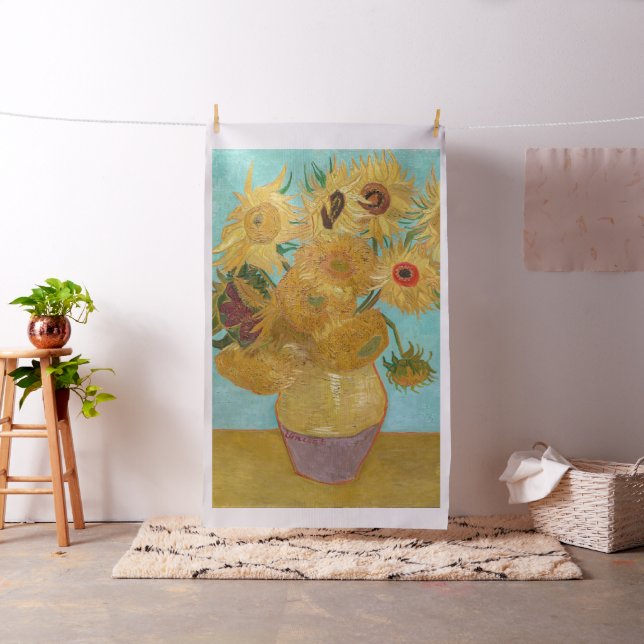 Vincent Van Gogh - Vas med tolv solblommor Tyg (In Situ)