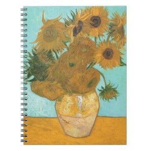Vincent van Gogh - Vas med tolv solrosor Anteckningsbok Med Spiral