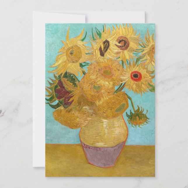 Vincent Van Gogh - Vas med tolv solrosor Inbjudningar (Framsida)