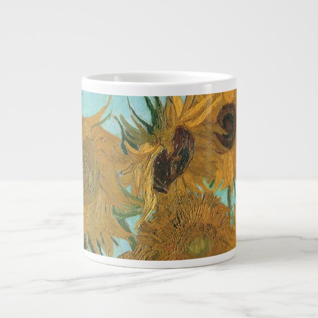 Vincent van Gogh - Vas med tolv solrosor Jumbo Mugg (Framsidan)