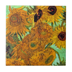Vincent Van Gogh - Vas med tolv solrosor Kakelplatta