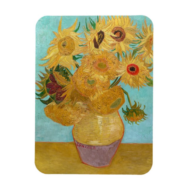 Vincent Van Gogh - Vas med tolv solrosor Magnet (Vertikal)