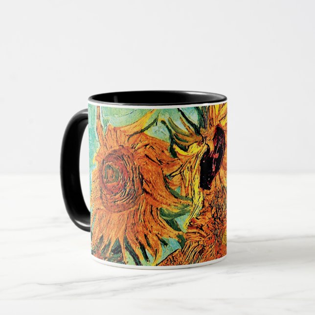 Vincent Van Gogh - Vas med tolv solrosor Mugg (Framsida vänster)