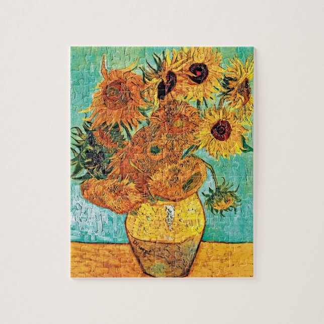 Vincent Van Gogh - Vas med tolv solrosor Pussel (Vertikal)
