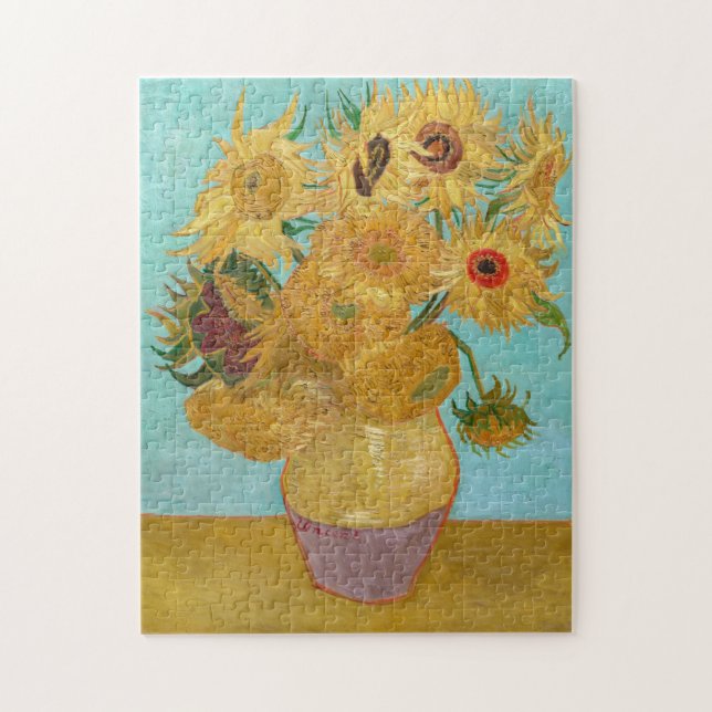 Vincent Van Gogh - Vas med tolv solrosor Pussel (Vertikal)