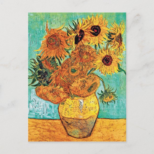 Vincent Van Gogh - Vas med tolv solrosor Vykort (Framsida)