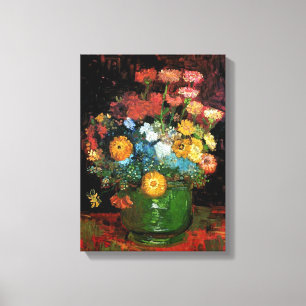 Vincent Van Gogh - Vas med Zinnia Konstverk Canvastryck