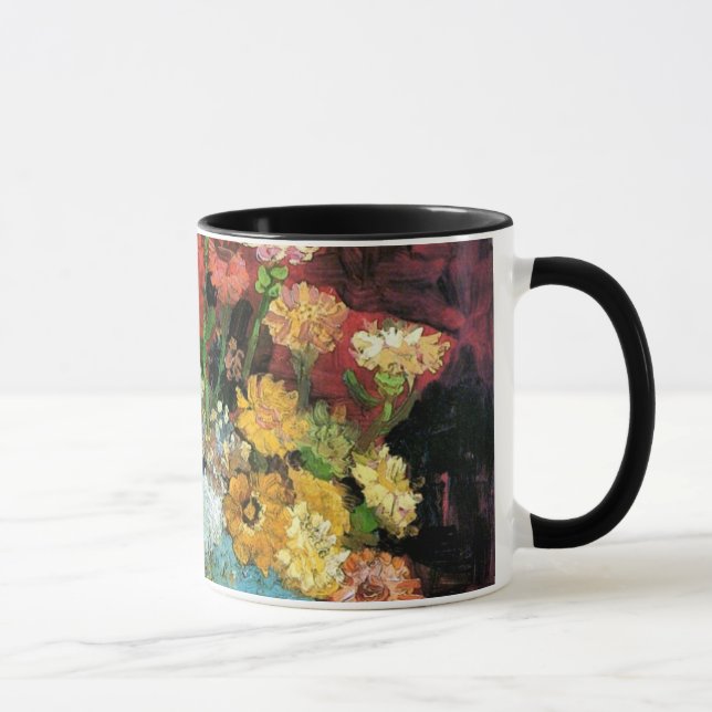 Vincent Van Gogh - Vas med Zinnia Konstverk Mugg (Höger)
