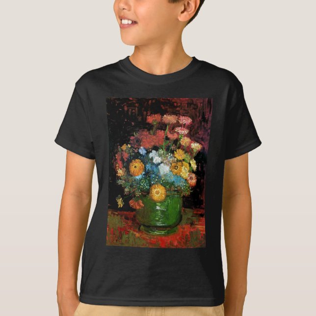 Vincent Van Gogh - Vas med Zinnia Konstverk Tee (Framsida)