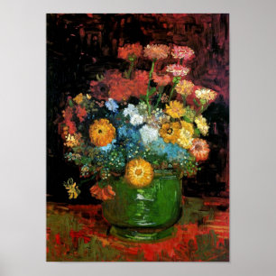 Vincent Van Gogh - Vas med Zinnias Fine Art Poster