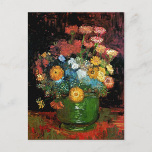 Vincent Van Gogh - Vas med Zinnias Fine Art Vykort