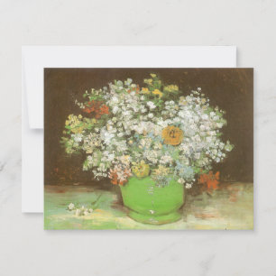 Vincent van Gogh - Vas med zinnias och blommor