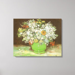 Vincent van Gogh - Vas med Zinnias och blommor Canvastryck