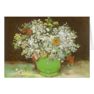 Vincent van Gogh - Vas med Zinnias och blommor Hälsningskort