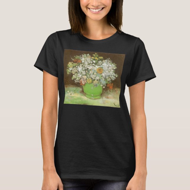 Vincent van Gogh - Vas med Zinnias och Flowers T-shirt (Framsida)