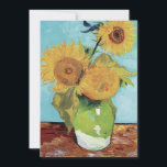 Vincent Van Gogh Vas SunblommArt Inbjudningar<br><div class="desc">Vincent van Goghs Vas med tre solrosor (1888) berömd-målning</div>