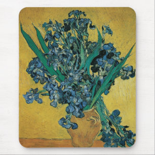 Vincent van Gogh - Vas w Irises Gult Background Musmatta