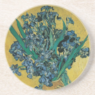 Vincent van Gogh - Vas w Irises Gult Background Underlägg Sandsten