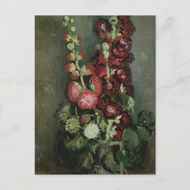 Vincent van Gogh | Vase of Hollyhocks, 1886 Vykort (Framsida)
