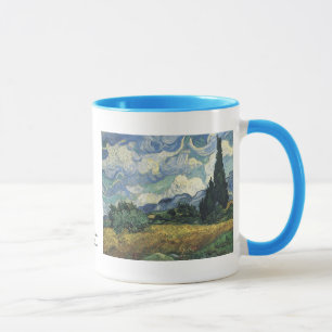 Vincent Van Gogh vetefält med Cypresses Mugg
