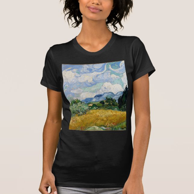Vincent Van Gogh vetefält med Cypresseskonst T-shirt (Framsida)