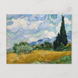 Vincent Van Gogh vetefält med Cypresseskonst Vykort