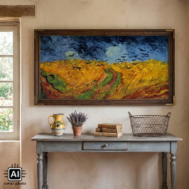 Vincent van Gogh Vetefält med korpar Poster